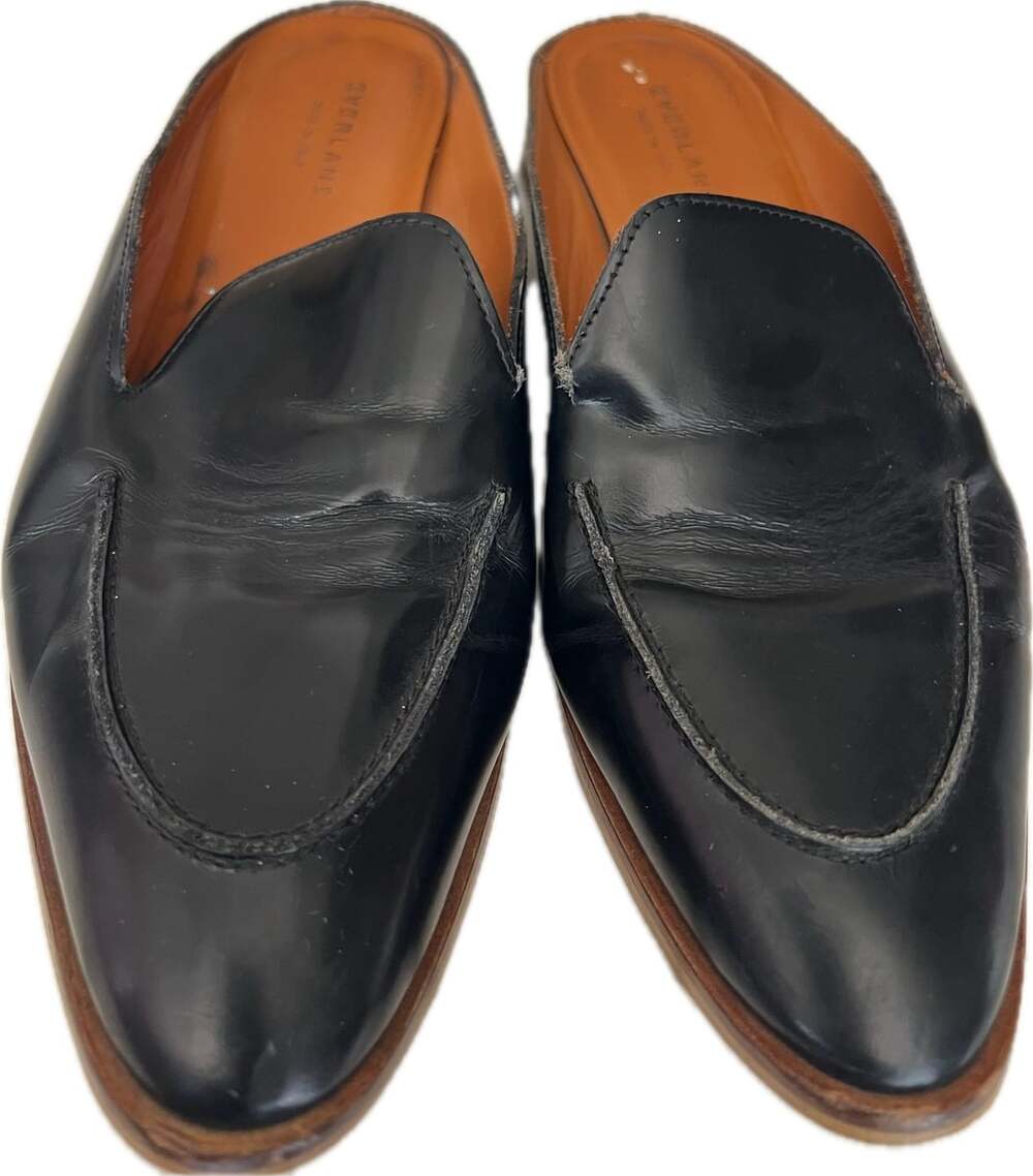 Everlane The Modern Loafer Mule Black Leather Slip-on Shoes